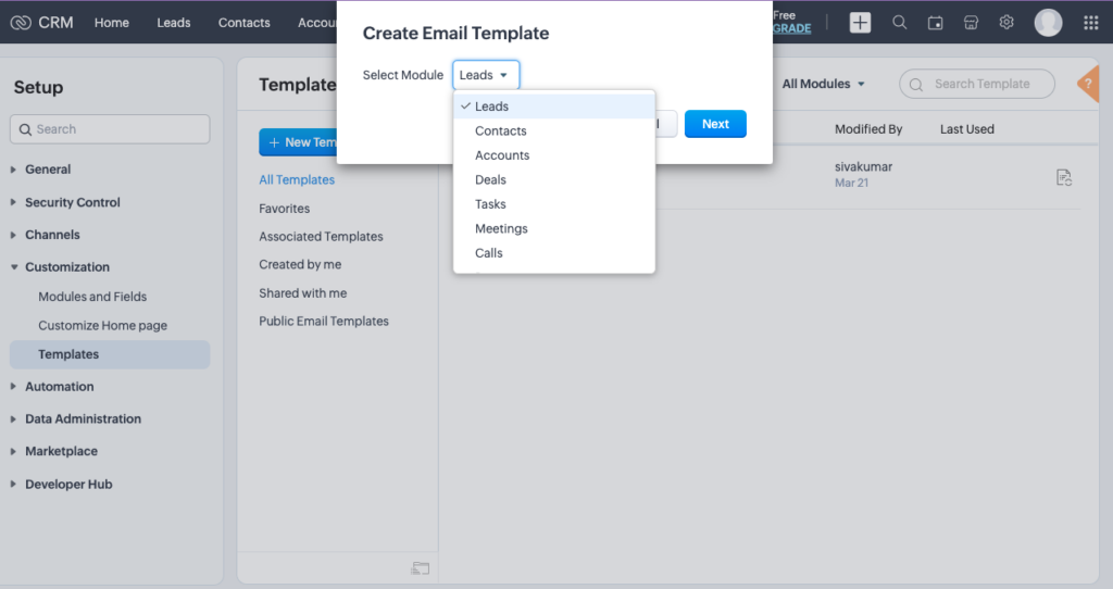How to send email campaign- choose module