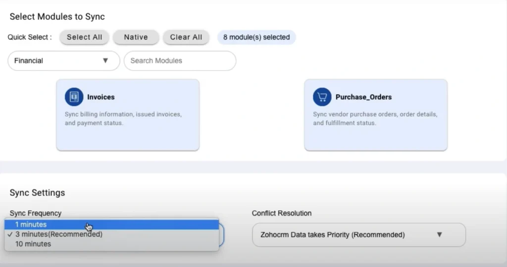 zoho-crm-quickbooks-sync-frequency-settings